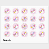 Kawaii Unicorn Ronde Sticker (Vel)