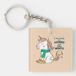 Kawaii Unicorn   Winter en Hoodies Sleutelhanger