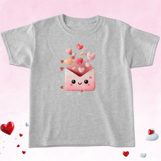 Kawaii Valentijns Envelope met Harten T-shirt