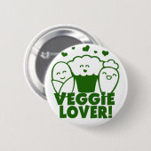 Kawaii Veggie Lover Badge Ronde Button 5,7 Cm (Voorkant /achterkant)