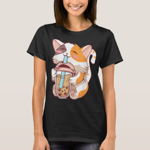 Kawaii Vintage Stijl Japanse Ramen Kat T-shirt