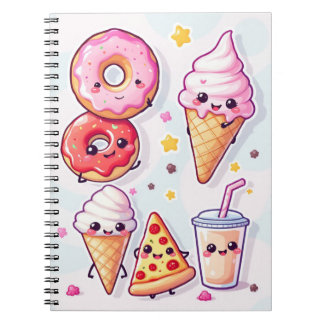 Kawaii Voedsel Feest Notebook – Schattig & Leuk Notitieboek