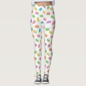 Kawaii Voedsel Pastel Franse Macarons Patroon Leggings (Voorkant)