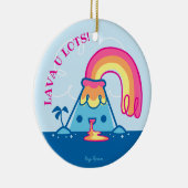Kawaii Volcano Keramisch Ornament (Rechts)