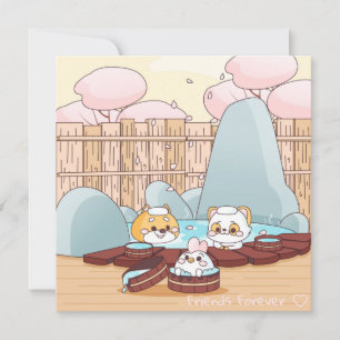 Kawaii-vriendenkaart Feestdagenkaart