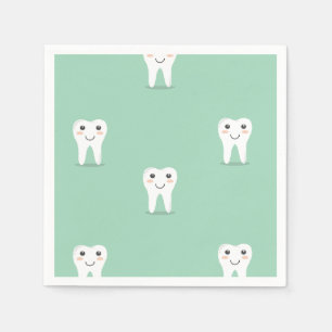 Kawaii vrolijke tand servet