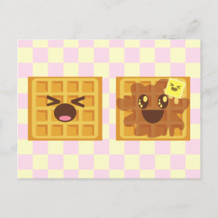 Kawaii Wafels Goedemorgen ontbijt! Briefkaart