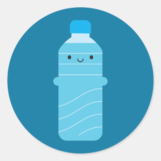 Kawaii-waterfles Ronde Sticker (Voorkant)