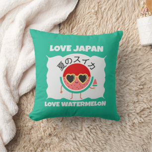 Kawaii WATERMELOEN LOVE JAPAN Schattige Zomerfruit Kussen