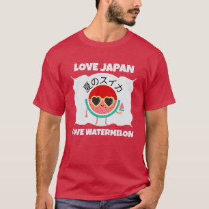 Kawaii WATERMELOEN LOVE JAPAN Schattige Zomerfruit T-shirt