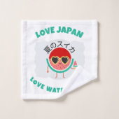 Kawaii WATERMELON AIMER JAPON Fruits d'été mignons (Gant de toilette)