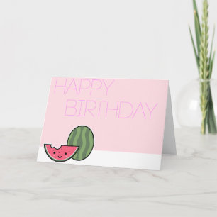 Kawaii Watermelon Birthday Card! Kaart