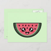 Kawaii Watermelon Briefkaart (Voorkant / Achterkant)