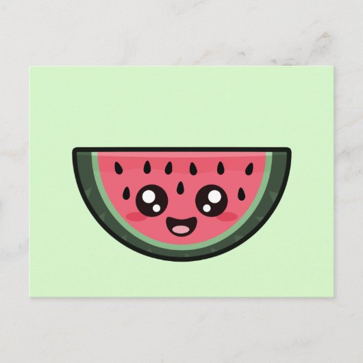 Kawaii Watermelon Briefkaart (Voorkant)