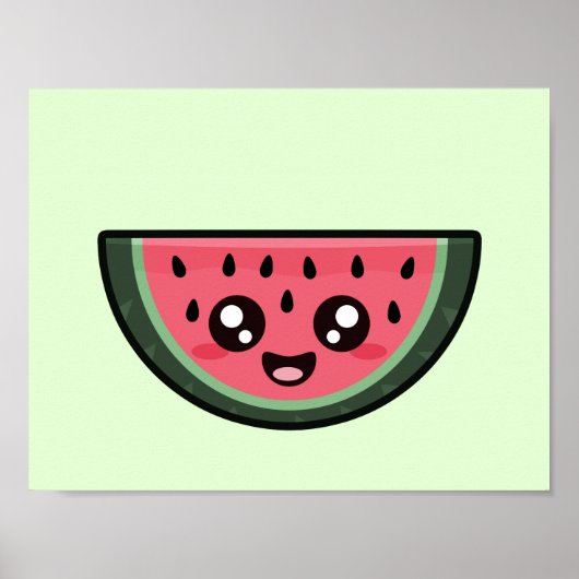 Kawaii Watermelon Poster (Voorkant)