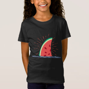 Kawaii Watermelon Shark Fin Zomerfruit voor meloen T-shirt