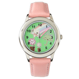 Kawaii weer tuin zo schattig meisjesachtig patroon horloge