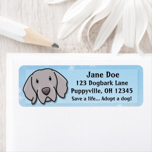 Kawaii Weimaraner Etiket (Insitu)