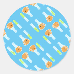 Kawaii Wetenschappelijk Lab Ronde Sticker