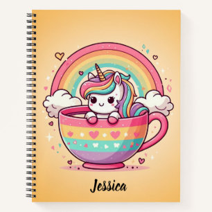 Kawaii Whimsical Rainbow Unicorn Carnet