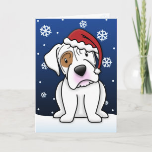 Kawaii White Boxer Kerst Kaart