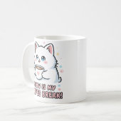 Kawaii White Cat Coffee Mug (Devant gauche)
