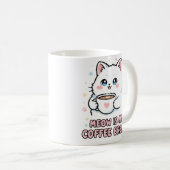 Kawaii White Cat Coffee Mug Koffiemok (Voorkant rechts)