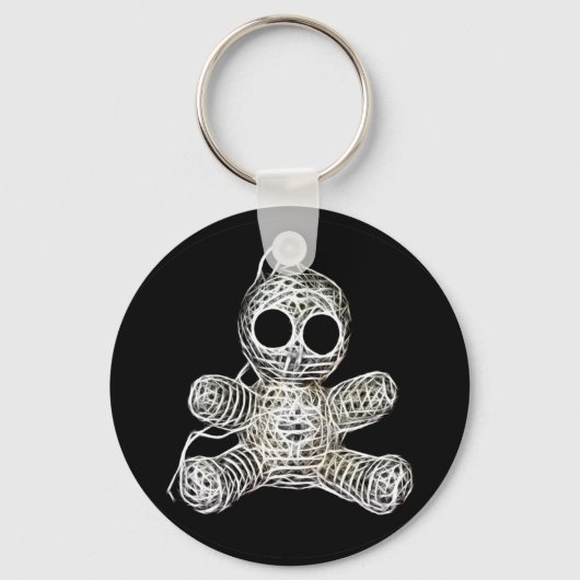 Kawaii White Voodoo Doll Funny Magic Speelgoed Sleutelhanger (Voorkant)