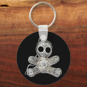 Kawaii White Voodoo Doll Funny Magic Speelgoed Sleutelhanger (Voorkant)