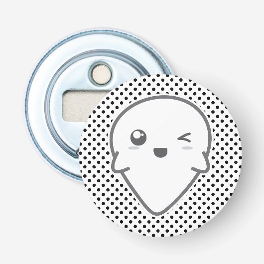 Kawaii Winking Ghost Bottle Opener (Voorkant)