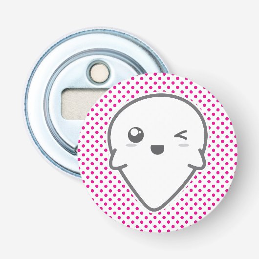 Kawaii Winking Ghost Bottle Opener (Voorkant)