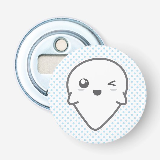 Kawaii Winking Ghost Bottle Opener (Voorkant)