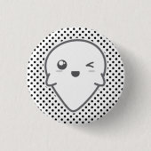 Kawaii Winking Ghost Button (Voorkant)
