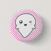 Kawaii Winking Ghost Button (Voorkant)