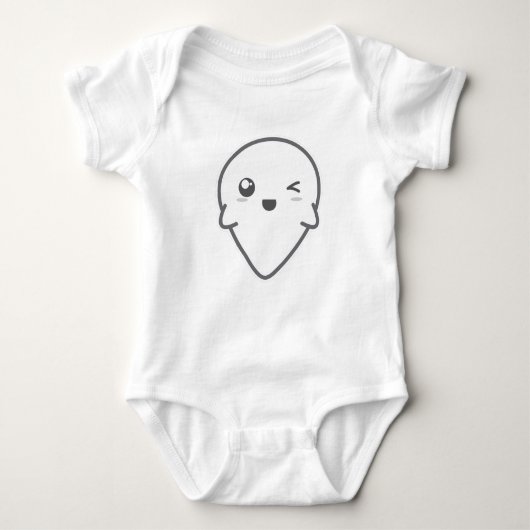 Kawaii Winking Ghost Clothing Romper (Voorkant)