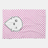 Kawaii Winking Ghost Kitchen Towel Theedoek (Horizontaal)