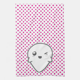 Kawaii Winking Ghost Kitchen Towel Theedoek