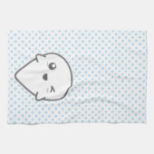 Kawaii Winking Ghost Kitchen Towel Theedoek (Horizontaal)