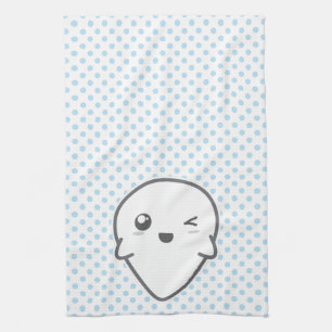 Kawaii Winking Ghost Kitchen Towel Theedoek