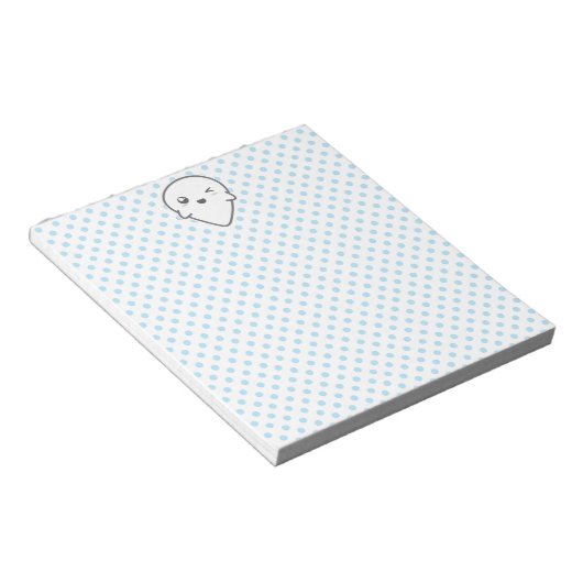 Kawaii Winking Ghost-laptop Notitieblok (Schuin)