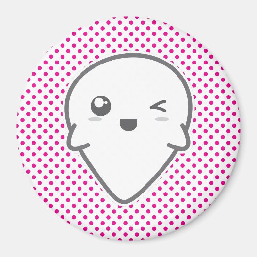 Kawaii Winking Ghost Magnet Magneet (Voorkant)