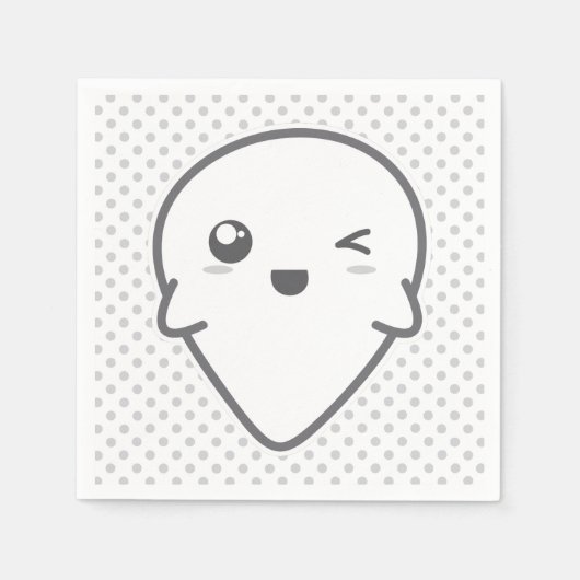 Kawaii Winking Ghost Napkins Servetten (Voorkant)