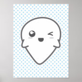 Kawaii Winking Ghost Poster Imprimer (Devant)