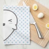 Kawaii Winking Ghost Serviette de cuisine (Quart Plié)