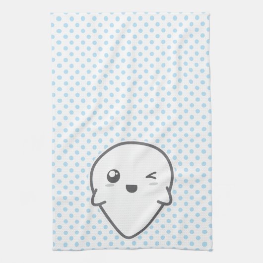 Kawaii Winking Ghost Serviette de cuisine (Vertical)