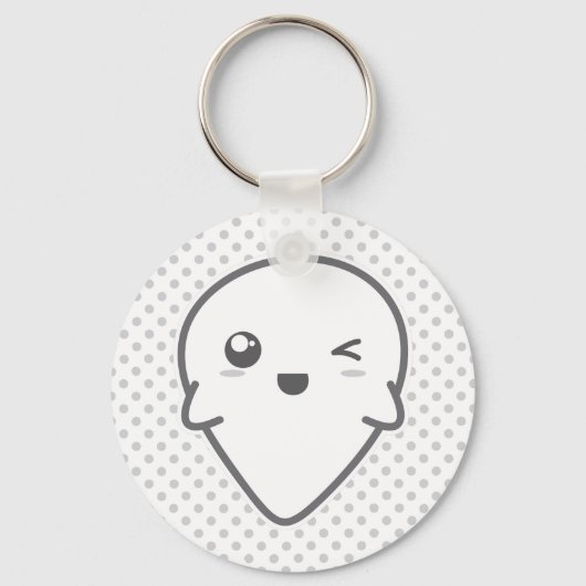 Kawaii Winking Ghost Sleutelhanger (Voorkant)