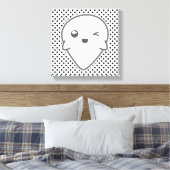 Kawaii Winking Ghost Wrapped Canvas (Insitu (Slaapkamer))