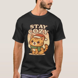 Kawaii Winter Cat- Stay Cozy cute christmas  T-shirt