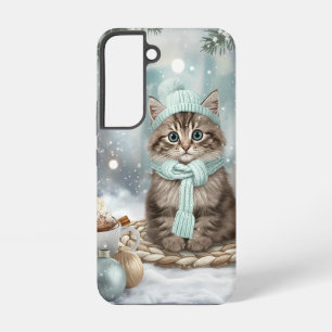 Kawaii Winter Kat Telefoonhoes Samsung Versie Galaxy Hoesje