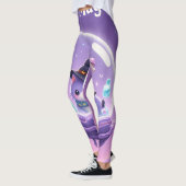 Kawaii Witch Snow Globe Leggings Purple (Gauche)